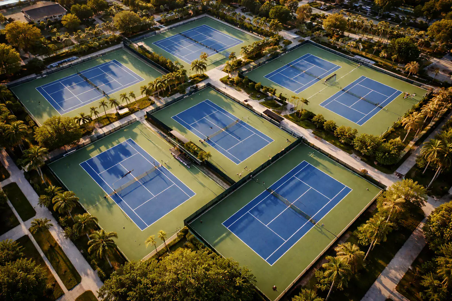 Tennisplatz aus der Vogelperspektive